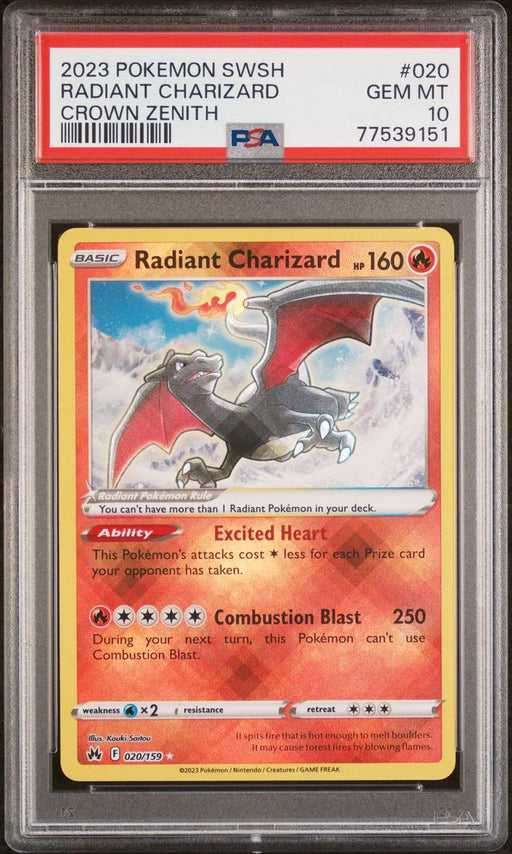 Radiant Charizard 020/159 PSA Grade 10